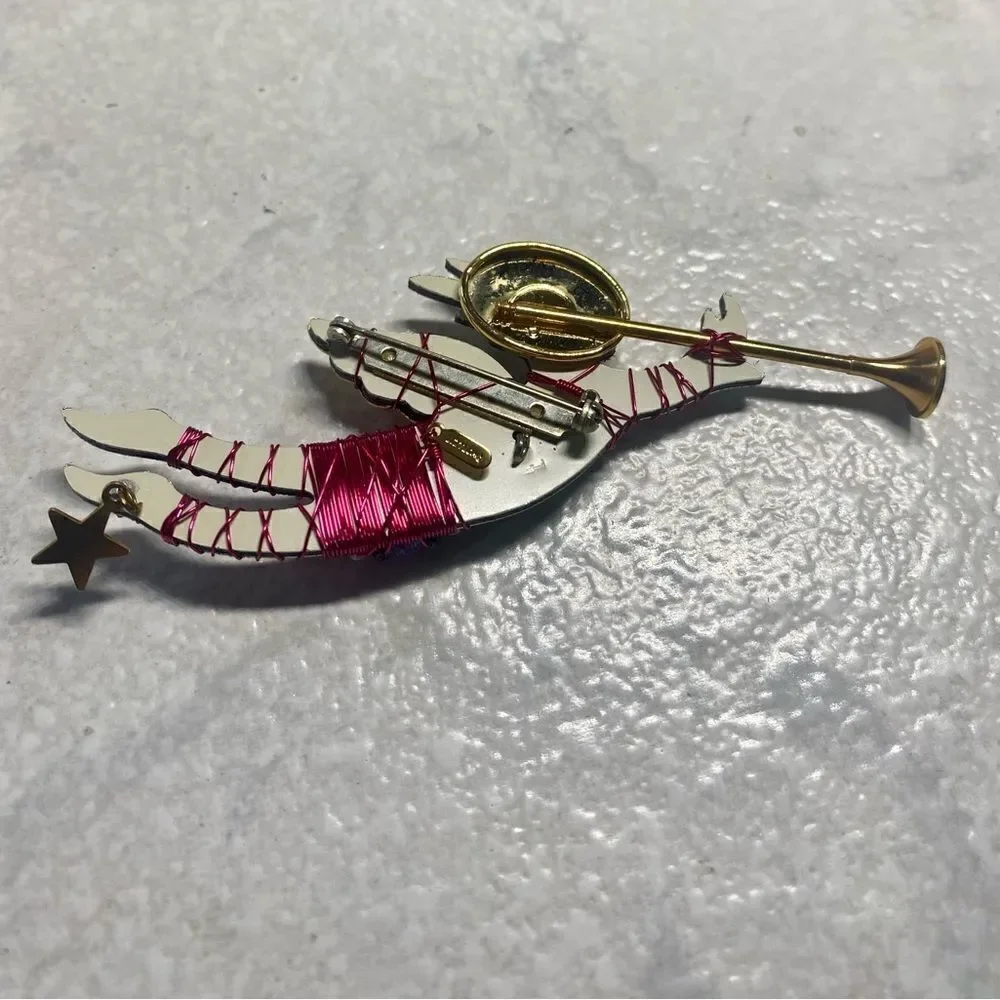 Liztech Harold Angel with Trumpet Brooch